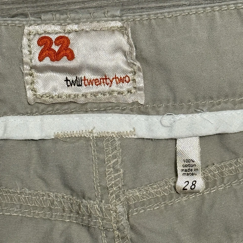 Twill Twenty Two Y2K Cargo Pants Womens 28 Beige Low Rise Fatigues Army Baggy - Image 4 of 4