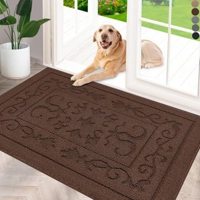  Indoor Doormat, Front Back Door Mat 24''x36'' Washable, Rubber Backing Non Slip 