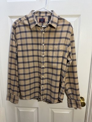 UNTUCKit Men's Tan and Blue 100% Cotton Button Down Shirt