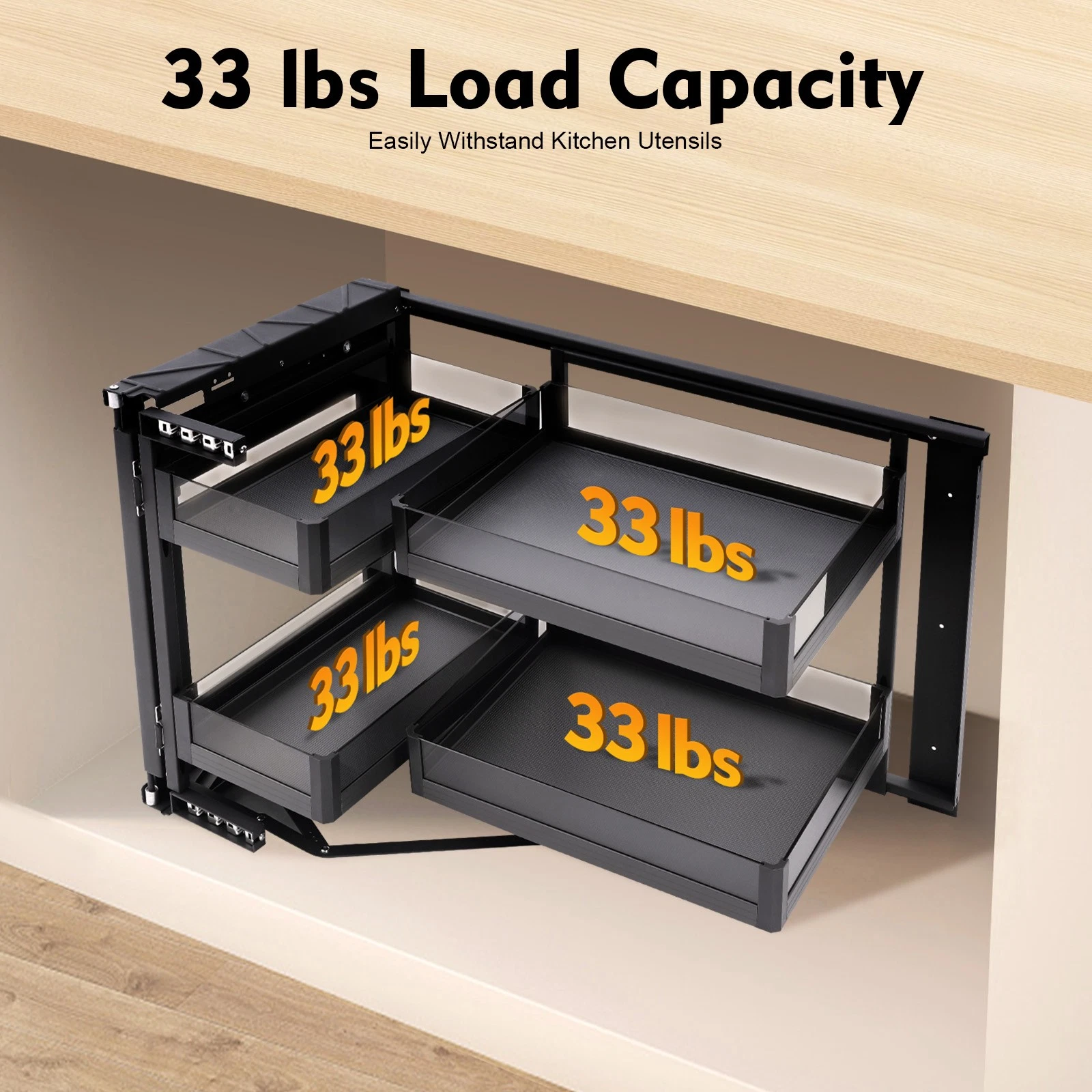 Blind Corner Cabinet Pull Out for 14" Organizer Kitchen Corner Cabinet Pull Out
Opens in a new windo