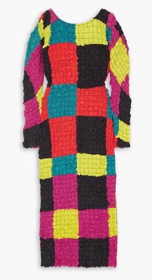 Mara Hoffman Kassie Popcorn Multicolour Check Midi Dress UK8 NWT RRP £787