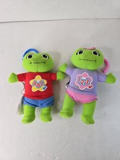 Lot Of 2 Vintag Leap Frog Learn Along Leap Baby Tad ABC  Liky 123 8" Plush Toy