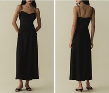 Women Doen Acetate Blend Embellished Backless A-line Midi Dress
