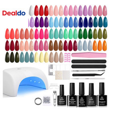 Beetles Gel Nail Polish Kit with U V Light - 32 Colors Nail Kit 55 Pcs Gel Polis