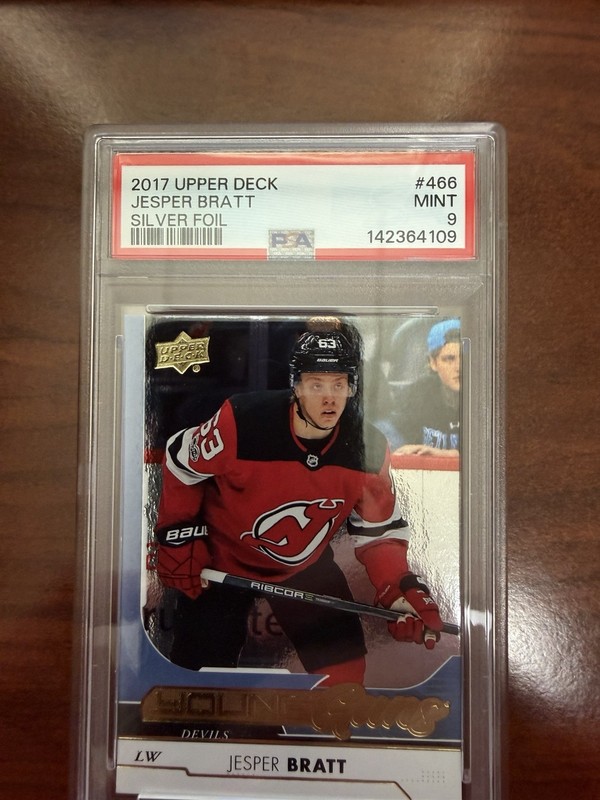 2017-18 Upper Deck Young Guns Silver Foil Jesper Bratt #466 Rookie RC PSA 9