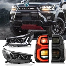 VLAND Headlights+FULL LED Tail Lights For 2015-2019 Toyota Hilux/Vigo W/Startup