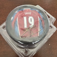 Colorado Avalanche Joe Sakic Jersey Signature Series Hockey Puck