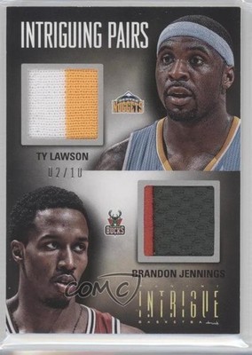 2012-13 Panini Intrigue Prime 2/10 Brandon Jennings Ty Lawson #39 3t2