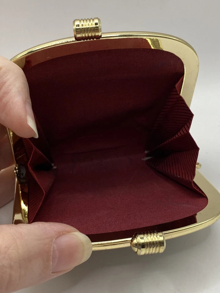 Monedero japonés raro de colección Nishijin Ori cartera pequeña excelente estado Foto 3 de 4