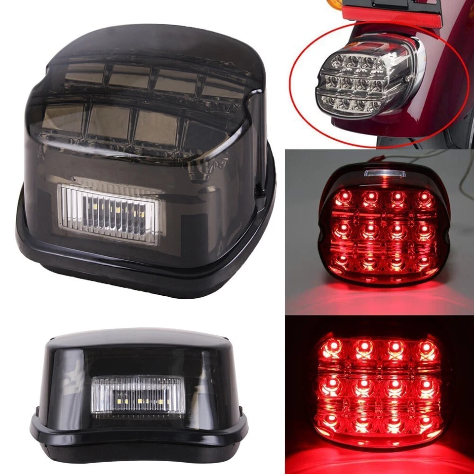 Indicador de luz trasera de freno LED para Harley Touring Road King Softail Dyna Foto 2 de 4