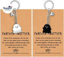 Funny Cute Ghost Keychain Gifts for Sisters Boyfriend Girlfriend Couple Hallowee
