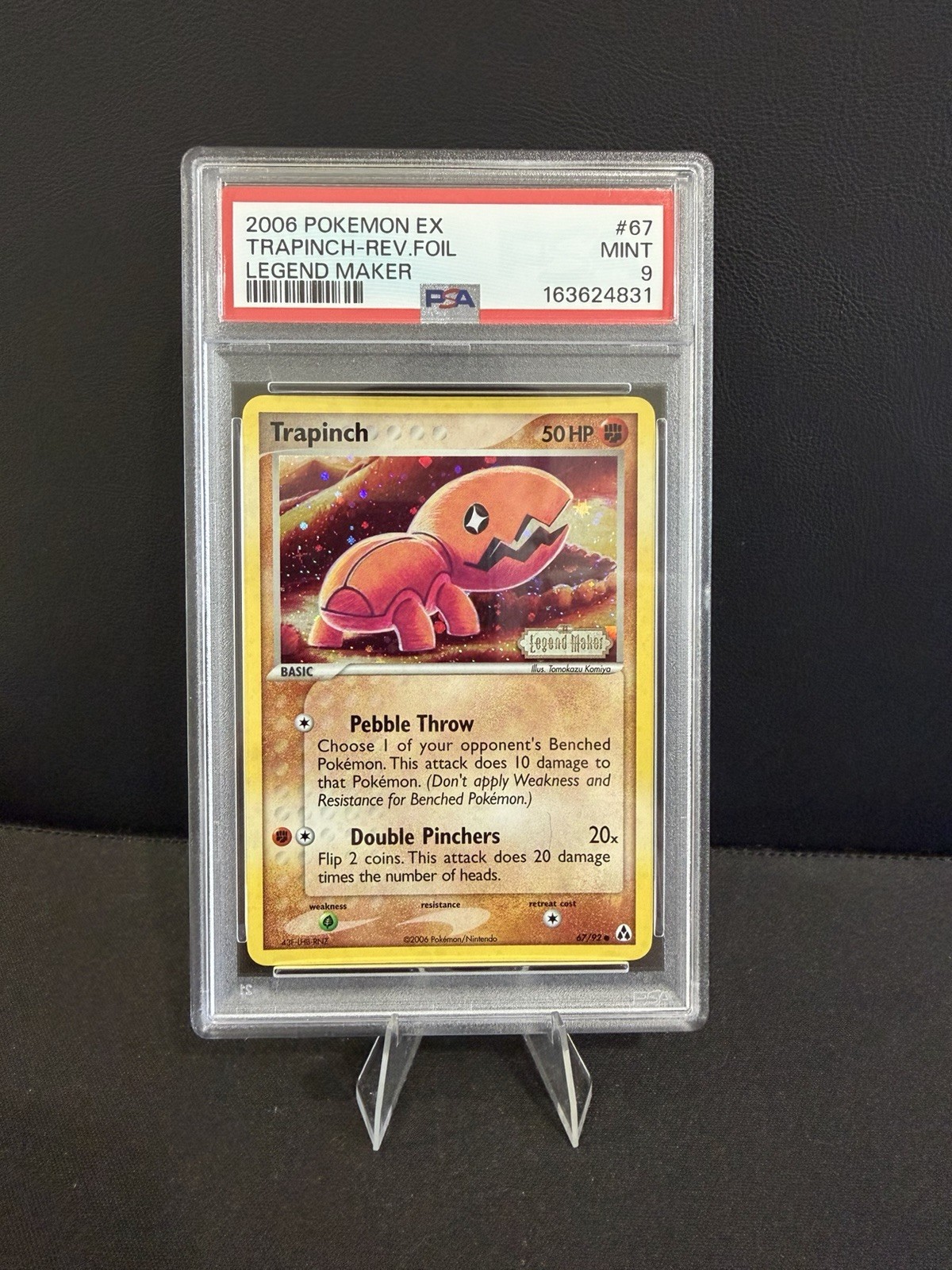 Pokemon Trapinch EX Legend Maker 67/92 2006 Reverse Stamped Holo