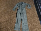 WW2 Era Military Mechanic Coveralls  Green Jumpsuit Size Small Paint Stains