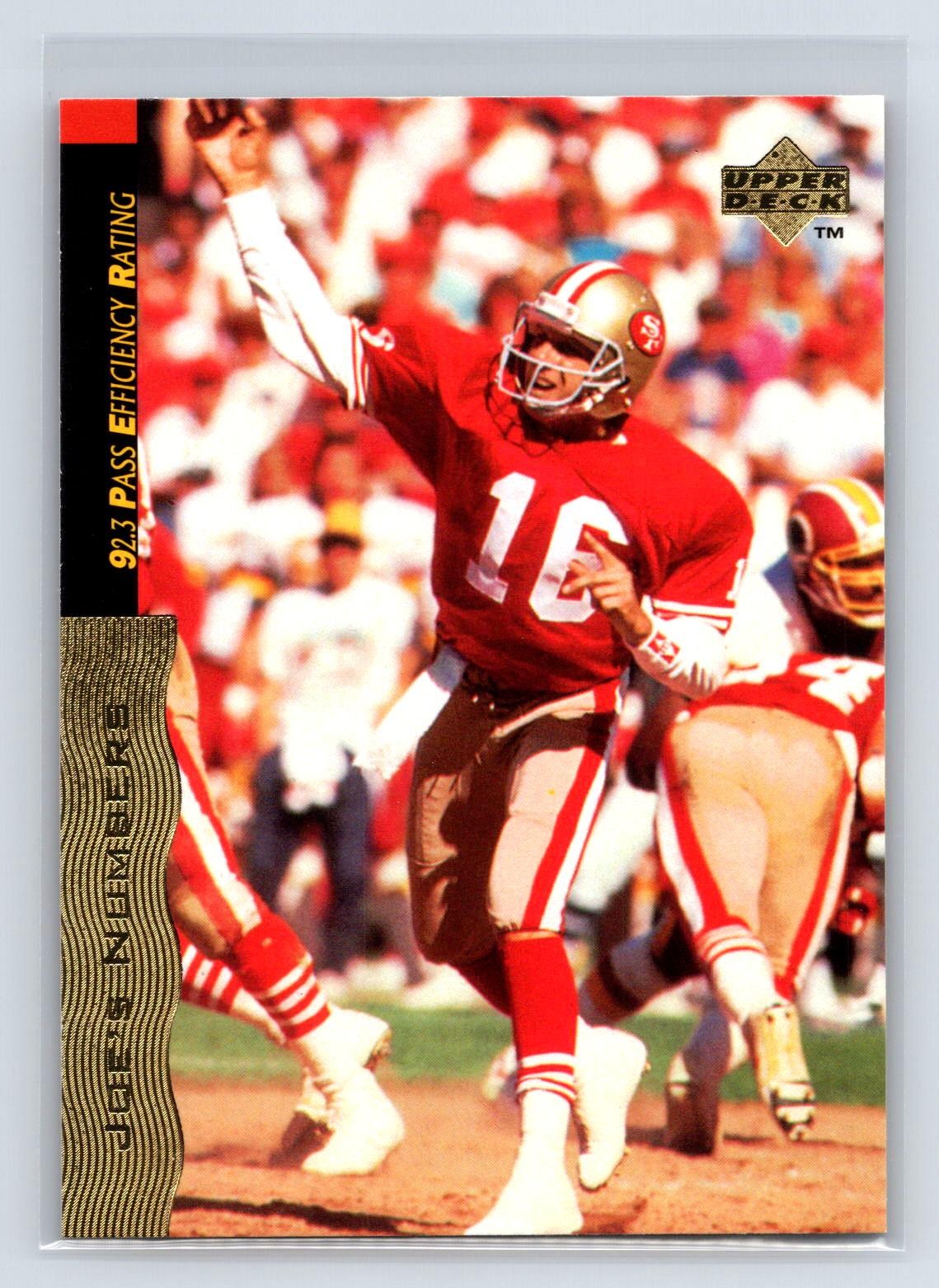 92.3 Pass Efficiency Rating 1995 Upper Deck Joe Montana Box Set 49ers #34