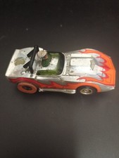 TYCO CORVETTE SILVER / ORANGE / FLAMES SLOT CAR