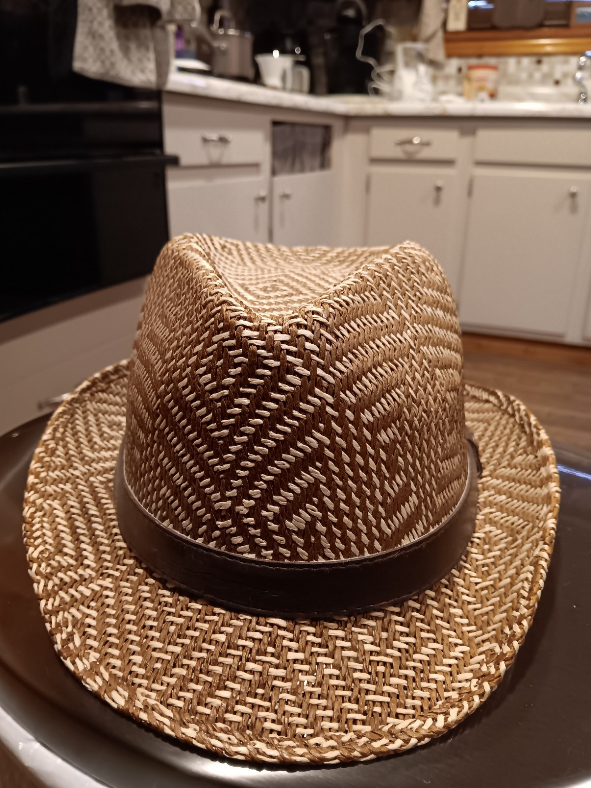 Men's Large Brown Fedora Hat by SOM HER Handmade in Mexico  -image