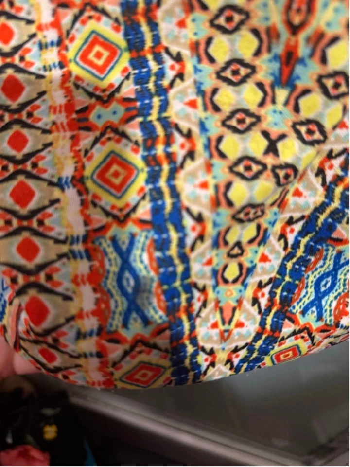 Falda Lápiz Bisou Bisou Michele Bohbot Multicolor Tribal Estampado Geométrico Talla M Foto 4 de 4