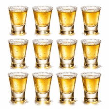 Schnapsgläser 12er Set Hochwertige Pinnchen Shots Gläser Vodka Schnaps Gläser