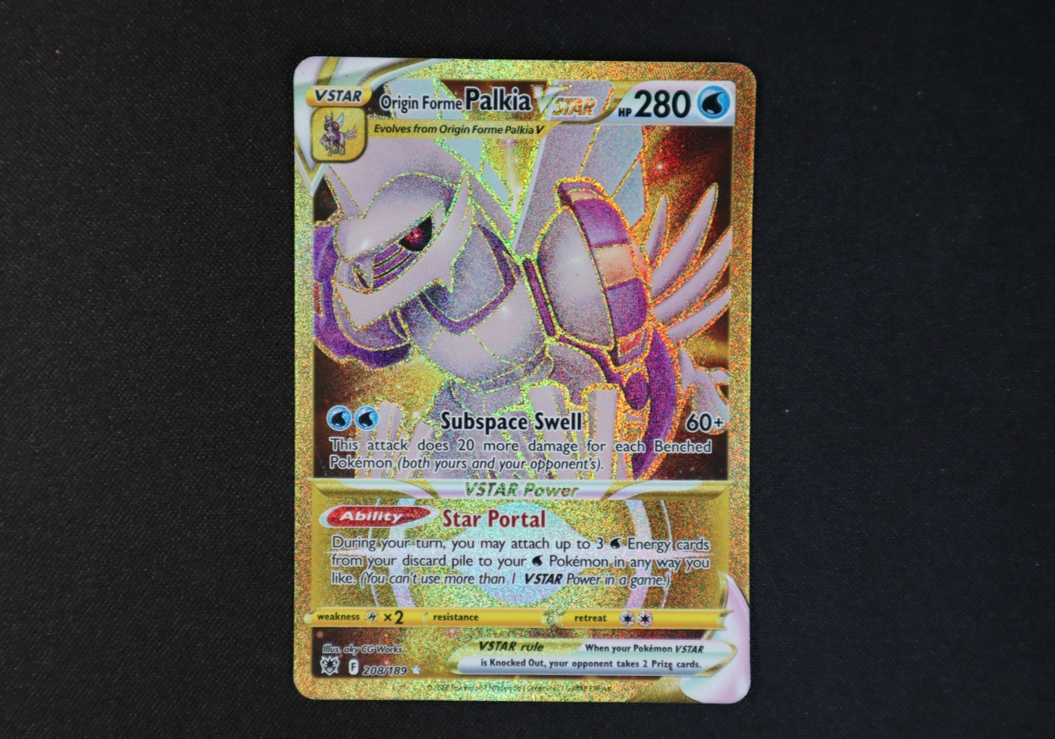 Origin Forme Palkia VSTAR 208/189 Holo Pokemon Card Astral Radiance NEAR MINT