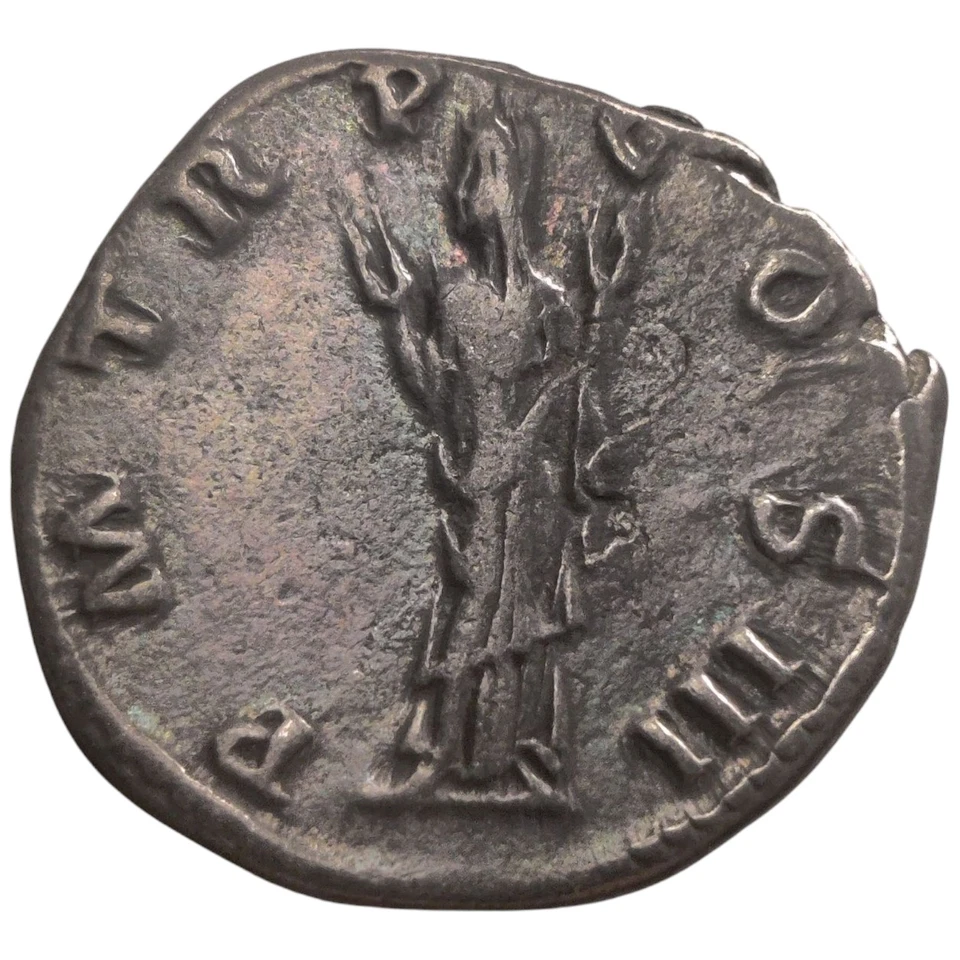Moneda de plata Roma 8D 119-122 dC Adriano AR Denario Pietas Antiguo Imperio Romano Foto 2 de 2