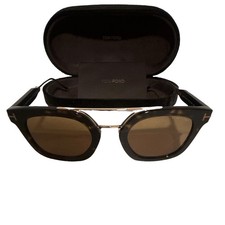 Tom Ford MOD 402 Sunglasses 61-23-140 Gold Dark Frame Mirrored Lenses + Case