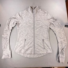 Lululemon Define Jacket Size 12 Grey White Space Dye Heathered Full Zip Yoga