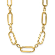 14K Yellow Gold Polished Fancy Link Necklace 18"
