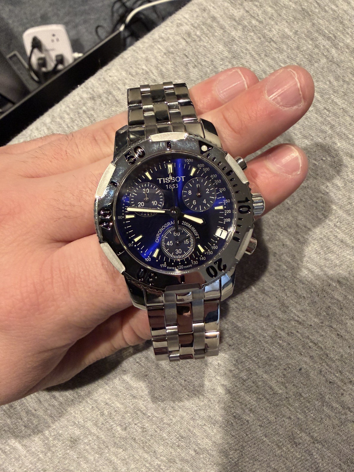 Tissot PRS200 Chronograph Blue Dial Men's Watch With Box