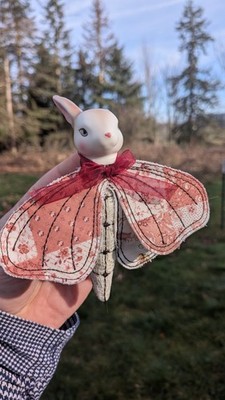 OOAK artist doll Art Doll  whimsical oddity ''Lady bunny Moth Matilda' Decoration