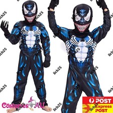 Halloween Day Boys Venom Cosplay Costume Superhero Party Jumpsuit Fancy Dress⭐