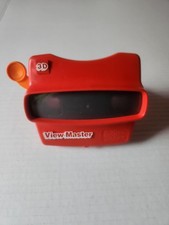 Vtg 1983 3D VIEW-MASTER Red Reel Viewer Orange Handle Viewmaster
