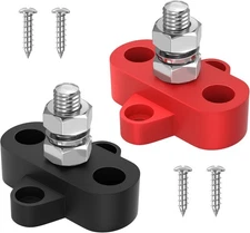 Joinfworld Bus Bar 12V 250A Power Distribution Block Single 5/16" Stud Battery