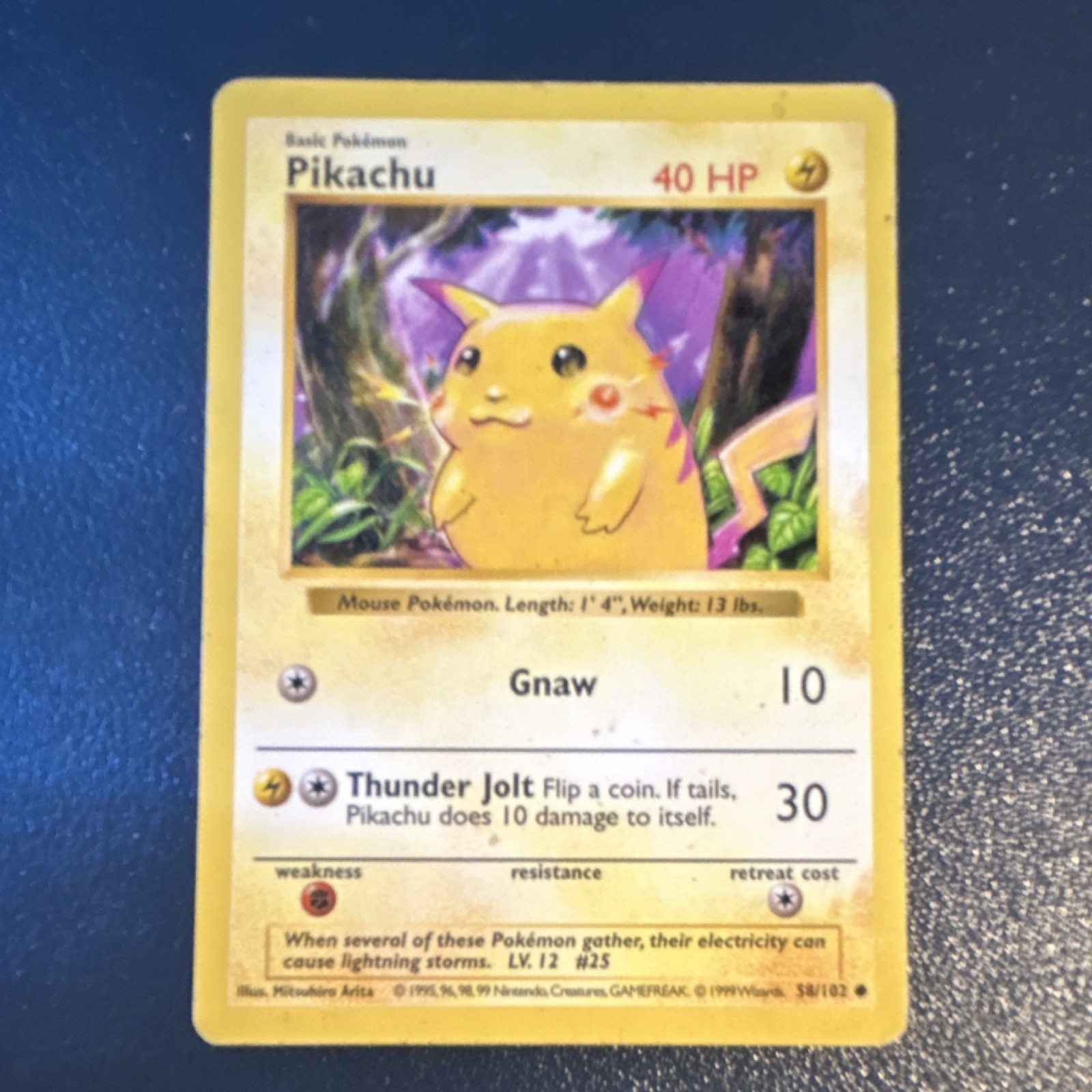 Pikachu Red Cheeks Base Set Unlimited 58/102 1999 Shadowless [LP]