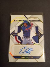 2023 Panini National Treasures Evan Carter Diamond Autograph/Super Patch 17/25