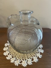 Vtg White House Apple Cider Vinegar Jug W/ Pour Spout Raised Leaf  7.5” 2.5 Qt.