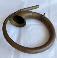 Antique Brass Hunting Horn Coach Horn Equestrian Fox Hunting Decor Vintage Brass