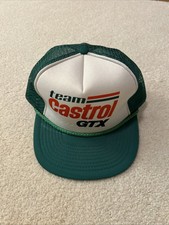 Team Gastrol GTX Motor Oil Snapback Cap Vtg 80's Trucker Hat Mesh
