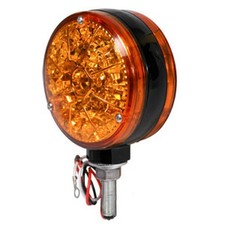 Tractor Round Led Amber Warning Light & Flasher Fits Kubota Mahindra Yanmar Long