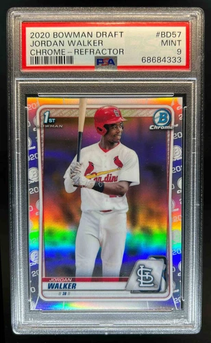 2020 Bowman Draft Jordan Walker Chrome 1st Refractor #BD-57 PSA 9