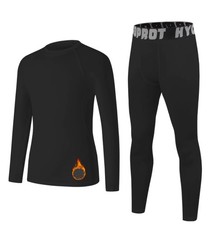 Youth Boys Thermal Underwear Set Kids Long Johns Base Layer Fleece Lined Comp...
