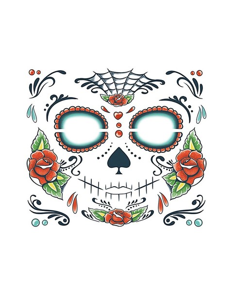 Day Of The Dead TotenschäDel Tattoo Als Spezial Make-Up Effekt-image