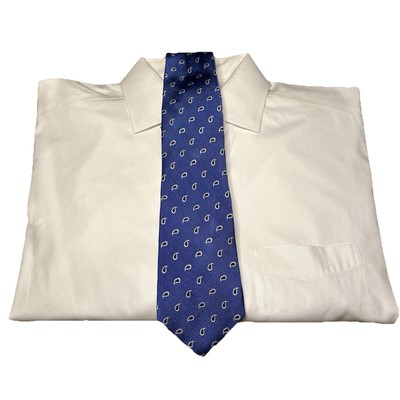 Men s American Living Blue Small Paisley Preppy Old Money Style Men s Neck Tie