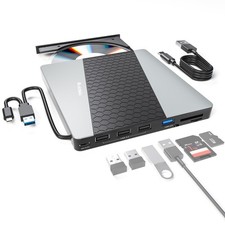 External CD DVD Drive USB 3.0 USB C Portable Player Reader For PC