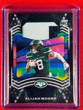 2021 Panini Black Elijah Moore #F-EM Futuristic Green /25 (MEM, RC)