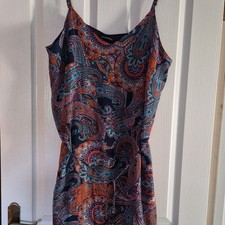 Encuentra Paisley Slip Dress Scoop Neck Strappy Sleeveless Midi 46 Multicolour