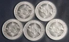 FIVE (5)  1 OZ .999 SILVER  ROUNDS GOD BLESS AMERICA  LOT 281111