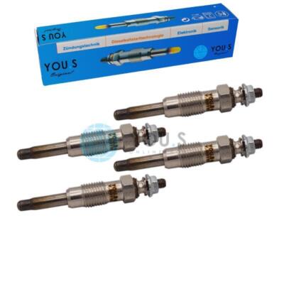 4 Stück YOU.S Glühkerzen - Original 96,5mm 4,4V Für Renault Dacia