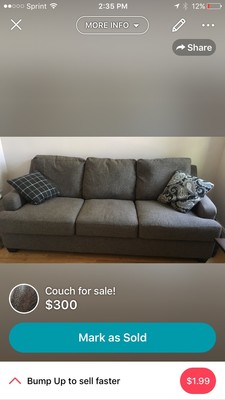 Gray Three Seat Couch From Ashley S Furniture With Four Decorative