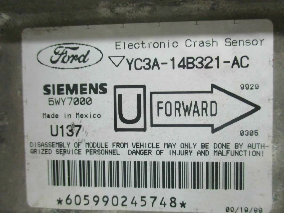 NY748-12 OEM 1999-2001 Ford EXPLORER MOUNTAINEER Air Bag Control COMPUTER MODULE - Изображение 3 из 3