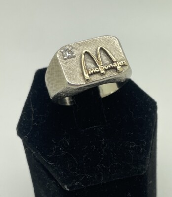 10k White & Yellow Gold McDonald's Service Ring W/ Diamond 10k White & Yellow Gold McDonald's Service Ring W/ Diamond
